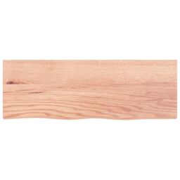 Berkfield Home Wall Shelf Light Brown 80x30x2 cm Treated Solid Wood Oak - Size: 80 x 30 x 2 cm - thumbnail 2