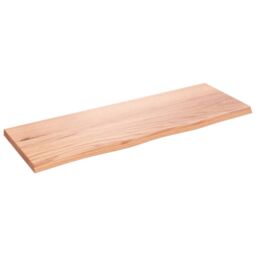 Berkfield Home Wall Shelf Light Brown 80x30x2 cm Treated Solid Wood Oak - Size: 80 x 30 x 2 cm - thumbnail 1