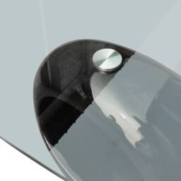 Berkfield Home Coffee Table with Oval Glass Top High Gloss Black - thumbnail 5