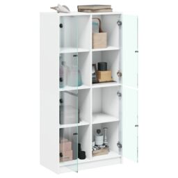 Berkfield Home Highboard with Doors White 68x37x142 cm Engineered Wood - Size: 68 x 37 x 142 cm - thumbnail 4