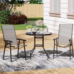 Living and Home Dauda 2 Seater Dining Bistro Set in Brown - thumbnail 2
