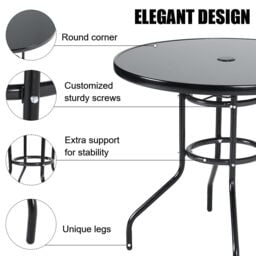 Living and Home Dauda 2 Seater Dining Bistro Set in Brown - thumbnail 4