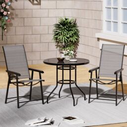 Living and Home Dauda 2 Seater Dining Bistro Set in Brown - thumbnail 3