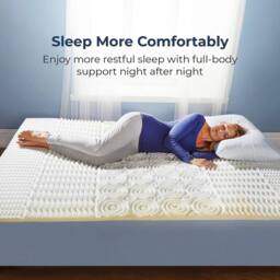Coopers of Stortford Memory Foam Mattress Topper - Pressure-Relieving Support - Double in White - thumbnail 3