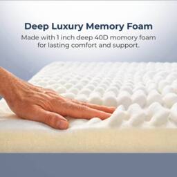 Coopers of Stortford Memory Foam Mattress Topper - Pressure-Relieving Support - Double in White - thumbnail 6