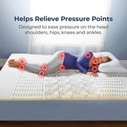 Coopers of Stortford Memory Foam Mattress Topper - Pressure-Relieving Support - Double in White - thumbnail 5