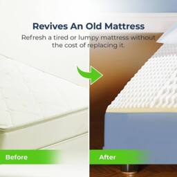 Coopers of Stortford Memory Foam Mattress Topper - Pressure-Relieving Support - Double in White - thumbnail 7