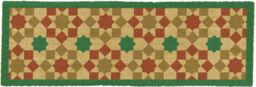Artsy Mats Green Moroccan Tile Pattern Coir Doormat (120 x 40cm) in Brown - Size: 40 cm x 120 cm - thumbnail 6