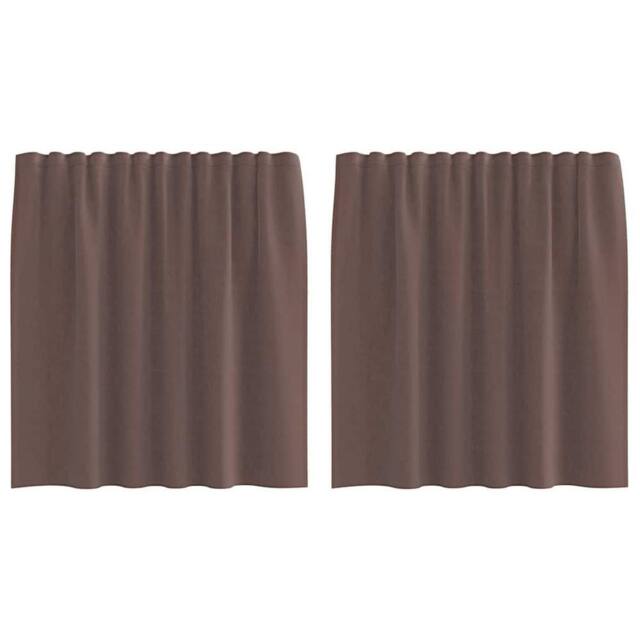 Berkfield Home Voile Curtains with Rod Pockets 2 pcs Brown - image 1