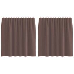 Berkfield Home Voile Curtains with Rod Pockets 2 pcs Brown - thumbnail 1
