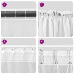 Berkfield Home Voile Curtains with Rod Pockets 2 pcs Brown - thumbnail 7
