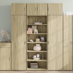 Berkfield Home Highboard Sonoma Oak 70x41x185 cm Engineered Wood in Brown - Size: 70 x 41 x 185 cm - thumbnail 1