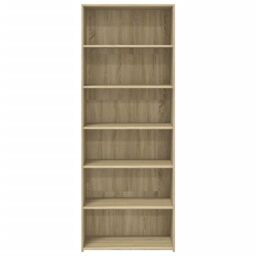 Berkfield Home Highboard Sonoma Oak 70x41x185 cm Engineered Wood in Brown - Size: 70 x 41 x 185 cm - thumbnail 4