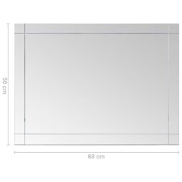 Berkfield Home Wall Mirror 60x50 cm Glass in Silver - thumbnail 6