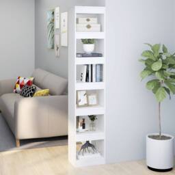 Berkfield Home Book Cabinet/Room Divider White 40x30x198 cm - Size: 40 x 30 x 198 cm - thumbnail 2