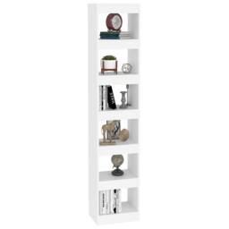 Berkfield Home Book Cabinet/Room Divider White 40x30x198 cm - Size: 40 x 30 x 198 cm - thumbnail 4