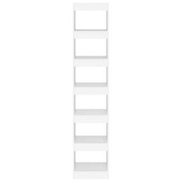 Berkfield Home Book Cabinet/Room Divider White 40x30x198 cm - Size: 40 x 30 x 198 cm - thumbnail 5