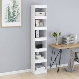 Berkfield Home Book Cabinet/Room Divider White 40x30x198 cm - Size: 40 x 30 x 198 cm - thumbnail 3