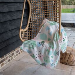 Benjamin Tate Design Geometric Shapes Blanket in Natural - Size: 120 cm x 150 cm - thumbnail 4