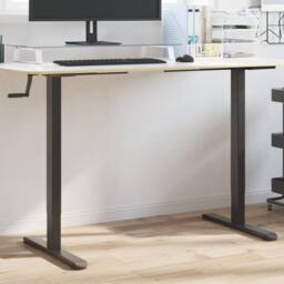 Berkfield Home Standing Desk Frame Black (94-135)x60x(70-114) cm Steel - thumbnail 2