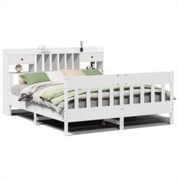 Berkfield Home Decorative Bed Frame without Mattress White 180x200 cm Super King - thumbnail 3