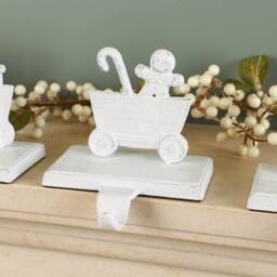 Dibor White Family of 4 Train Decorative Christmas Stocking Holder Set - Size: 4 Pack - thumbnail 4