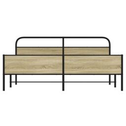 Berkfield Home Metal Bed Frame without Mattress Sonoma Oak 180x200 cm Super King in Brown - thumbnail 5