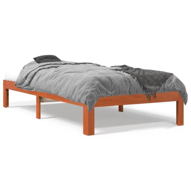 Berkfield Home Bed Frame without Mattress Wax Brown 90x200 cm Solid Wood Pine