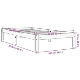 Berkfield Home Bed Frame without Mattress Wax Brown 90x200 cm Solid Wood Pine - thumbnail 9