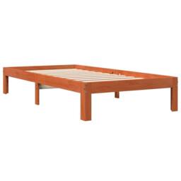 Berkfield Home Bed Frame without Mattress Wax Brown 90x200 cm Solid Wood Pine - thumbnail 3