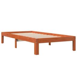 Berkfield Home Bed Frame without Mattress Wax Brown 90x200 cm Solid Wood Pine - thumbnail 6