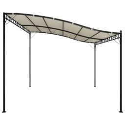 Berkfield Home Canopy Cream 4x3 m 180 g/m ² Fabric & Steel in Beige - thumbnail 4