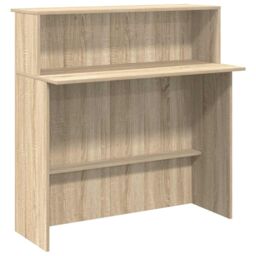 Berkfield Home Reception Desk Sonoma Oak 100x50x103.5 cm Engineered Wood in Brown - thumbnail 2
