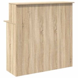 Berkfield Home Reception Desk Sonoma Oak 100x50x103.5 cm Engineered Wood in Brown - thumbnail 7