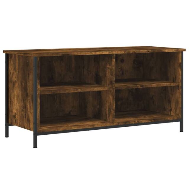 Berkfield Home TV Cabinet Smoked Oak 100x40x50 cm Engineered Wood in Brown - Size: 100 x 40 x 50 cm - image 1
