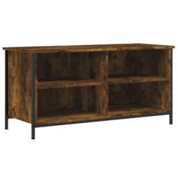 Berkfield Home TV Cabinet Smoked Oak 100x40x50 cm Engineered Wood in Brown - Size: 100 x 40 x 50 cm - thumbnail 1