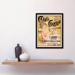 Artery8 France Champagne Vintage Advert Bonnard Framed Wall Art Print in Yellow - Size: A3 - thumbnail 2