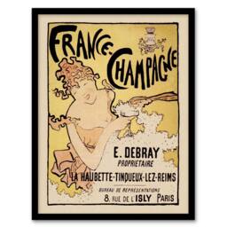 Artery8 France Champagne Vintage Advert Bonnard Framed Wall Art Print in Yellow - Size: A3 - thumbnail 1