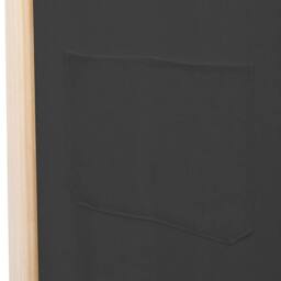 Berkfield Home Stylish 3-Panel Room Divider Grey 120x170x4 cm Fabric - Size: 120 x 170 x 4 cm - thumbnail 7