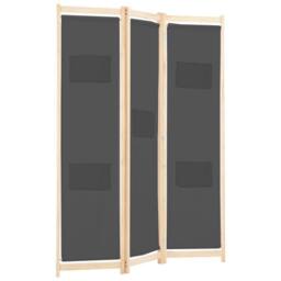 Berkfield Home Stylish 3-Panel Room Divider Grey 120x170x4 cm Fabric - Size: 120 x 170 x 4 cm - thumbnail 1