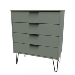 Ready Assembled 2 U Fuji 4 Drawer Chest (Ready Assembled) in Pale Green - thumbnail 3