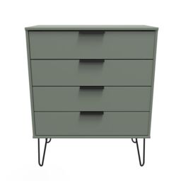 Ready Assembled 2 U Fuji 4 Drawer Chest (Ready Assembled) in Pale Green - thumbnail 1