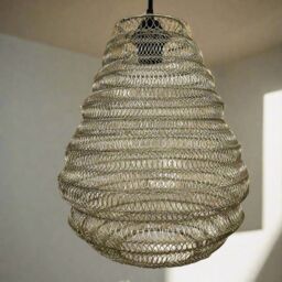 CGC Lighting 'Casablanca' Medium Silver Mesh Morrocan Metal Ceiling Pendant Light - thumbnail 3