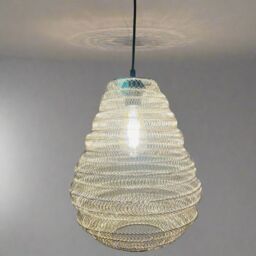 CGC Lighting 'Casablanca' Medium Silver Mesh Morrocan Metal Ceiling Pendant Light - thumbnail 6