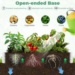 Gymax Planter Box Galvanized Raised Garden Bed With Cover Mini Greenhouse in Silver - thumbnail 7