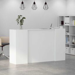Berkfield Home Reception Desk White 180x50x103.5 cm Engineered Wood - thumbnail 4
