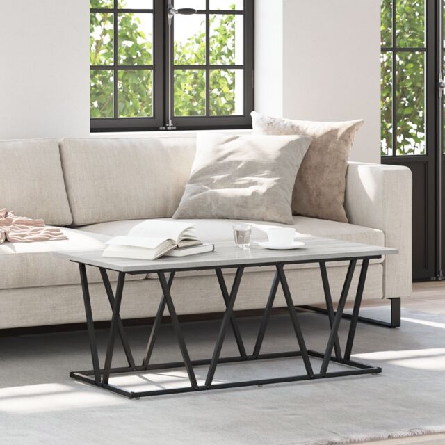 Berkfield Home Grey Sonoma Coffee Table 100x50x40 cm Made of Engineered Wood & Metal - Size: 100 x 50 x 40 cm - image 1