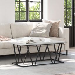 Berkfield Home Grey Sonoma Coffee Table 100x50x40 cm Made of Engineered Wood & Metal - Size: 100 x 50 x 40 cm - thumbnail 1