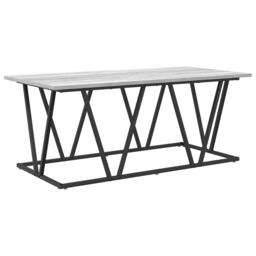 Berkfield Home Grey Sonoma Coffee Table 100x50x40 cm Made of Engineered Wood & Metal - Size: 100 x 50 x 40 cm - thumbnail 2