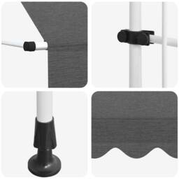 Berkfield Home Manual Retractable Awning 100 cm Anthracite in Charcoal - thumbnail 7